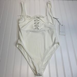 Lovetree White Lace Top 1 Pc Swimsuit Sz Medium